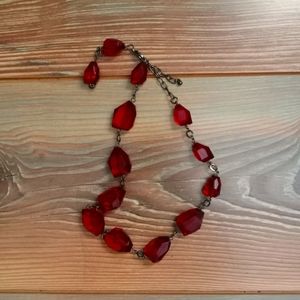 Ruby Red Adjustable Fashion Necklace
